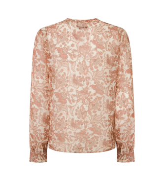 Pepe Jeans Poemy blouse wit ecru, roze