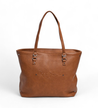 Pepe Jeans Brown Logo Tote Bag