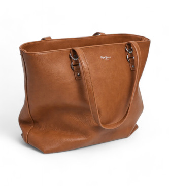 Pepe Jeans Brown Logo Tote Bag