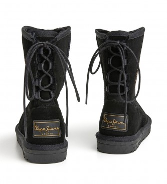 Pepe Jeans Diss Glam Leather Ankle Boots preto