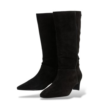 Pepe Jeans Bottes en cuir Kiny High noir