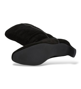 Pepe Jeans Bottes en cuir Kiny High noir