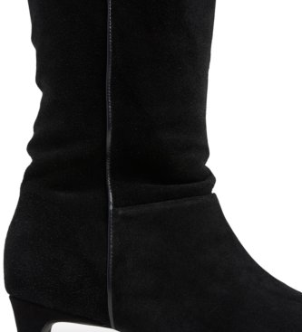 Pepe Jeans Bottes en cuir Kiny High noir