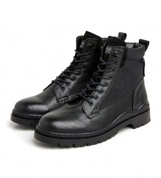 Pepe Jeans Brad Leather Ankle Boots noir