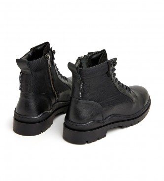 Pepe Jeans Brad Leather Ankle Boots black