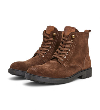 Pepe Jeans Bottines en cuir marron Fred Earth