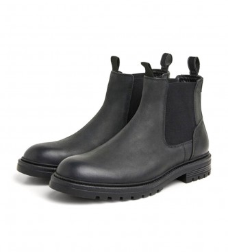 Pepe Jeans Logan Chelsea Leather Ankle Boots noir