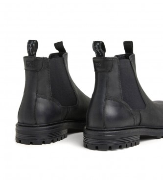 Pepe Jeans Logan Chelsea Leather Ankle Boots noir