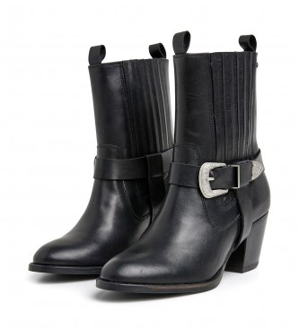 Pepe Jeans Luna Rock Leather Ankle Boots black