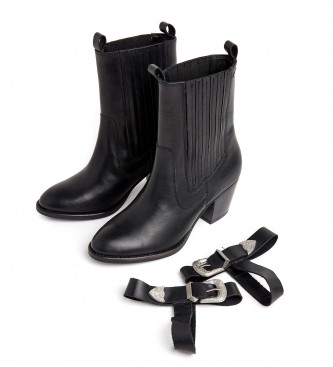 Pepe Jeans Luna Rock Leather Ankle Boots black