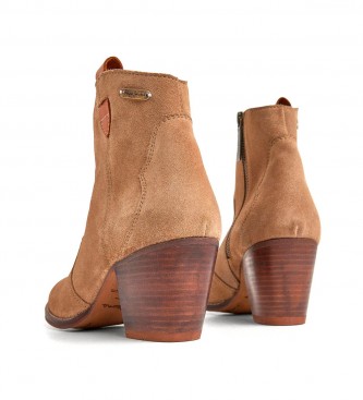 Pepe Jeans Bottines en cuir marron Luna Sand