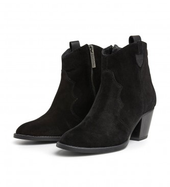 Pepe Jeans Luna Sand Leather Ankle Boots preto