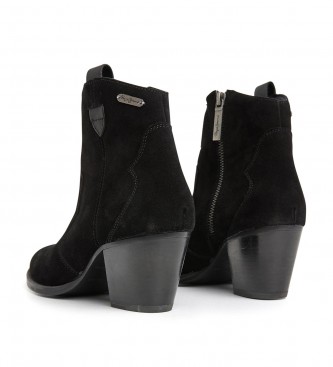 Pepe Jeans Luna Sand Leather Ankle Boots preto
