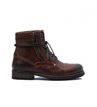 Pepe Jeans Brown Melting High leather ankle boots 