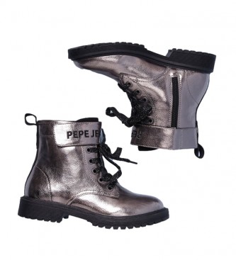 Pepe Jeans Silver Hatton ankle boots