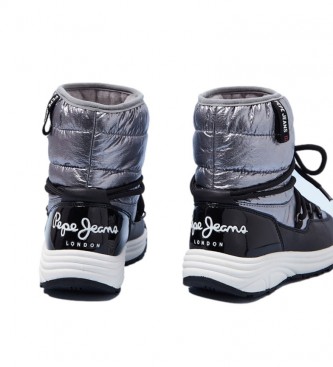 Pepe Jeans Jarvis silver, black ankle boots