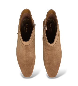 Pepe Jeans Bottines en cuir Kiny Basic marron