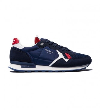 Pepe Jeans Britt Reverse navy leather sneakers