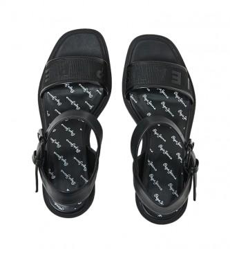 Pepe Jeans Camelot Logo black sandals -Heel height: 7cm