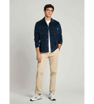 Pepe Jeans Velurjeva srajca Melville navy