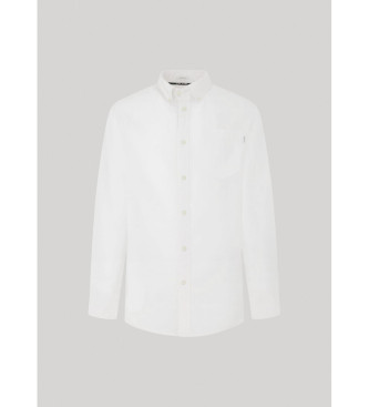 Pepe Jeans Camicia bianca in popeline tinta unita dalla vestibilit regolare