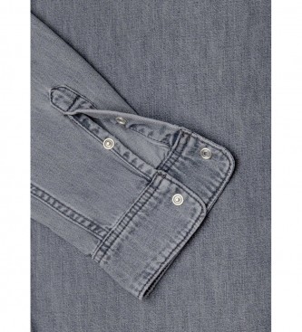 Pepe Jeans Camicia Porter in denim grigio