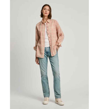 Pepe Jeans Rita Check beige skjorte