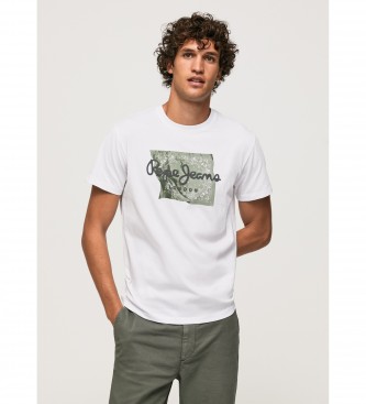 Pepe Jeans T-shirt bianca in cotone con logo