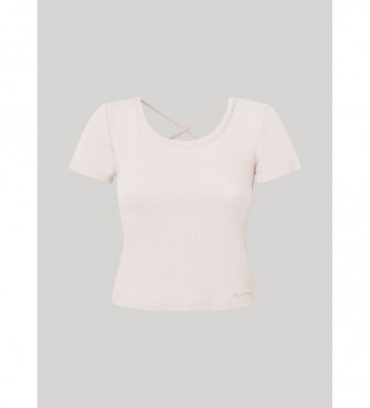 Pepe Jeans T-shirt slida Babette cor-de-rosa