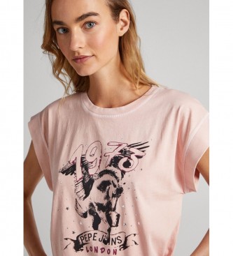 Pepe Jeans T-shirt Bianca cor-de-rosa