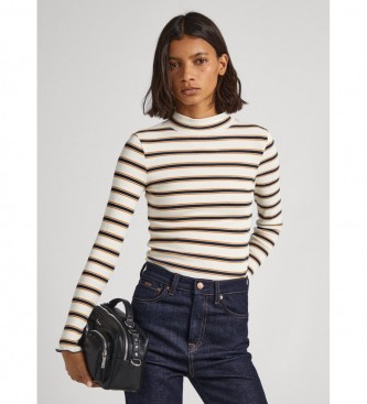 Pepe Jeans T-shirt a righe Cher bianca