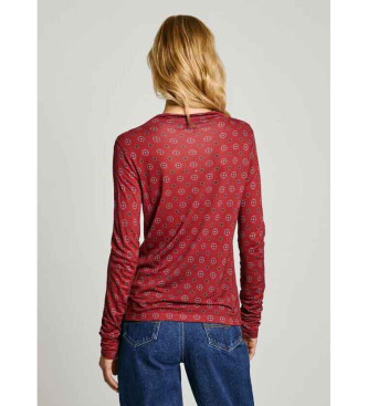 Pepe Jeans T-shirt Elicia bordowy