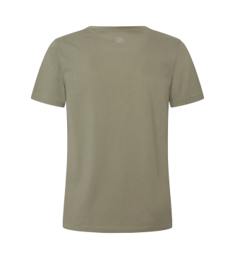 Pepe Jeans T-shirt com estampado nas costas de ajuste regular verde