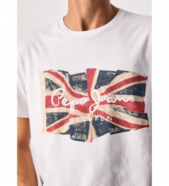 Pepe Jeans Camiseta Flag Logo N blanco