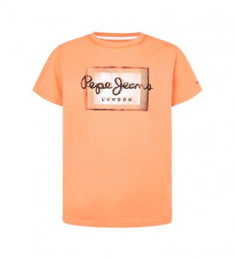 Pepe Jeans Camiseta wesley graffiti laranja
