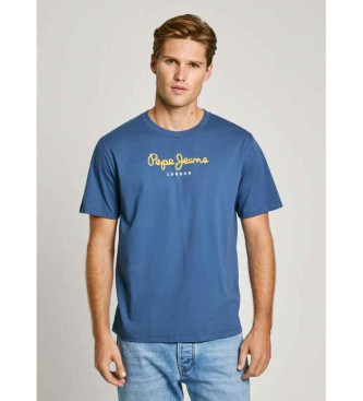 Pepe Jeans T-shirt blu con logo vestibilit regolare