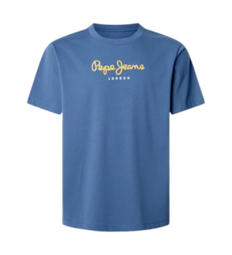 Pepe Jeans T-shirt blu con logo vestibilit regolare