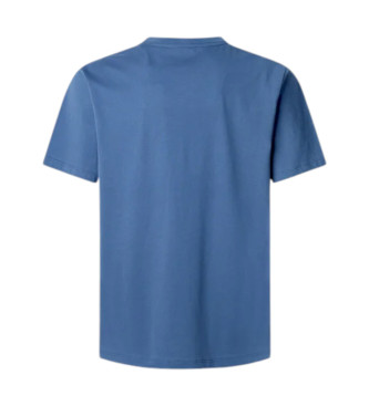 Pepe Jeans T-shirt blu con logo vestibilit regolare