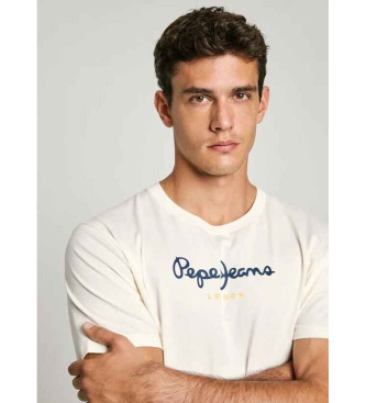 Pepe Jeans T-shirt bianca con logo dalla vestibilit regolare