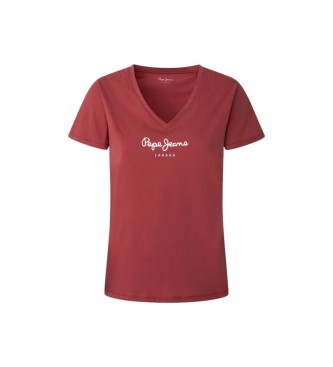 Pepe Jeans T-shirt  col V Wendy rouge