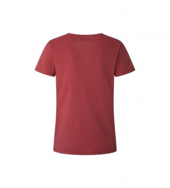 Pepe Jeans T-shirt  col V Wendy rouge