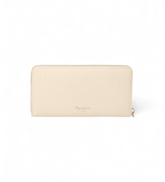 Pepe Jeans Cartera Cremallera Tejido Espigas beige