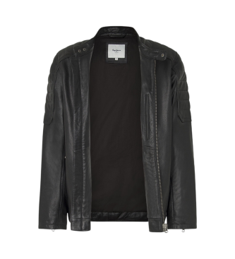 Pepe Jeans Travis Leder Bikerjacke schwarz