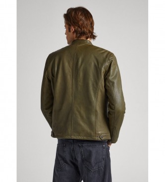 Pepe Jeans Berl Leather Jacket green