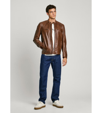 Pepe Jeans Bruin Malvar leren jack