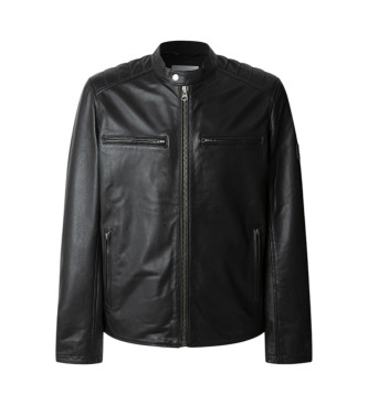 Pepe Jeans Lederjacke Malvar schwarz