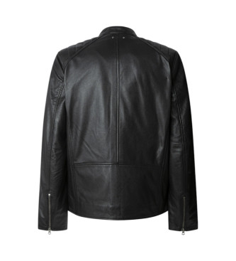 Pepe Jeans Leather jacket Malvar black