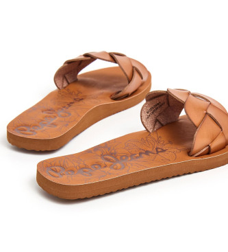 Pepe Jeans Brown Bali Braided Sandals