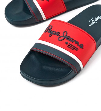 Pepe Jeans Tongs Logo Slider rouge