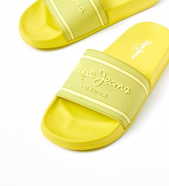 Pepe Jeans Sliders Deslizadores Logotipo de deslizamento amarelo